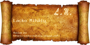 Lacko Mihály névjegykártya