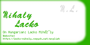 mihaly lacko business card
